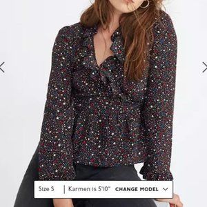 Madewell Star Blouse in Black, Size S, EUC!